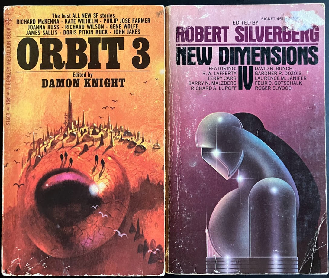 a copy of Orbit 3 nextr to a copy of New Dimensions IV